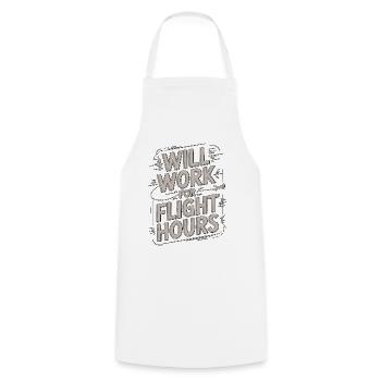 Private Pilot Will Work For Aviation Enthusiast - Cooking Apron - white - Front - AI Model Male 185 dark (185cm)