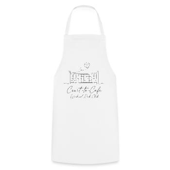 Chemise Pickleball Line Art – Minimaliste Court-to-CA - Tablier de cuisine - blanc - Devant - AI Model Male 185 dark (185cm)