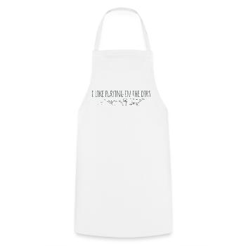 J’aime jouer dans la terre - jardinage - Tablier de cuisine - blanc - Devant - AI Model Male 185 dark (185cm)