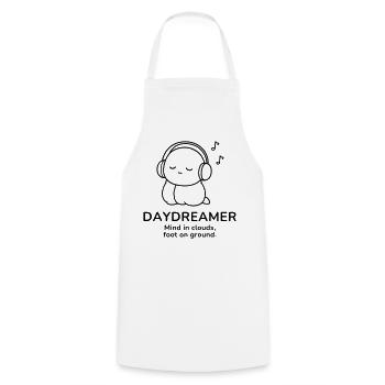 Day Dreamer – Mind in Clouds | Cozy Music Mood - Kochschürze - Weiß - Vorne - AI Model Male 185 dark (185cm)