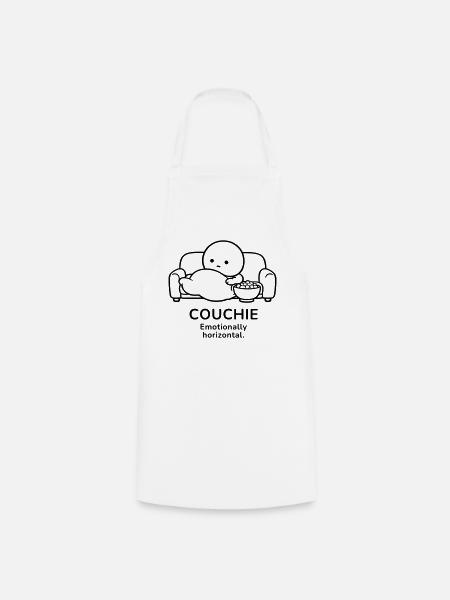 Couchie – Emotionally Horizontal | Cozy Mood - Kochschürze - Weiß