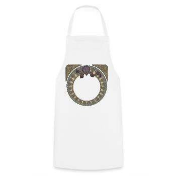 Cercle Y des Iris Art Nouveau - Tablier de cuisine - blanc - Devant - AI Model Male 185 dark (185cm)