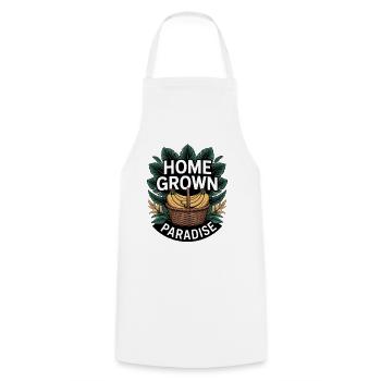 Home Grown Paradise Tropical Garden - Cooking Apron - white - Front - AI Model Male 185 dark (185cm)