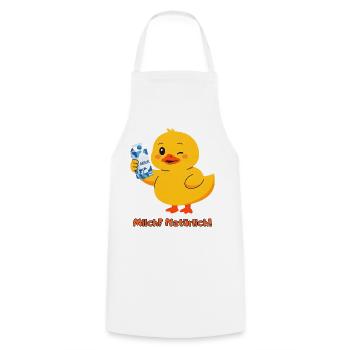 Ente Milch Natuerlich - Kochschürze - Weiß - Vorne - AI Model Male 185 dark (185cm)