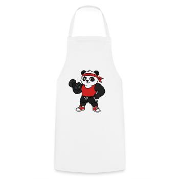 Gym Panda - Tablier de cuisine - blanc - Devant - AI Model Male 185 dark (185cm)