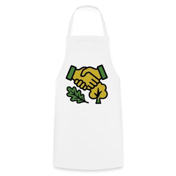 Poignée de main Logo de la Forêt Naturelle - Tablier de cuisine - blanc - Devant - AI Model Male 185 dark (185cm)