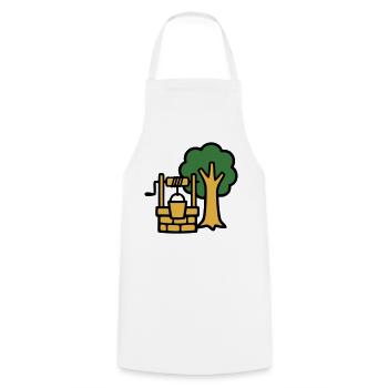 Draw Fountain Village Logo - Cooking Apron - white - Front - AI Model Male 185 dark (185cm)