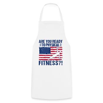 Fitness Fanatics Ready Physical Fitness - Cooking Apron - white - Front - AI Model Male 185 dark (185cm)