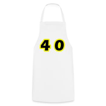 40 Zahl symbol - Kochschürze - Weiß - Vorne - AI Model Male 185 dark (185cm)