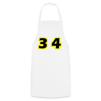 34 Symbole numérique - Tablier de cuisine - blanc - Devant - AI Model Male 185 dark (185cm)