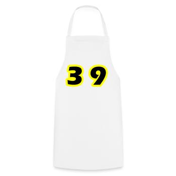 39 Number Symbol - Cooking Apron - white - Front - AI Model Male 185 dark (185cm)
