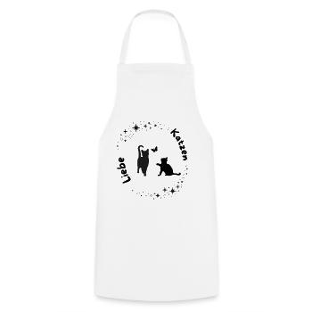 Lune Amour Magique des Chats - Tablier de cuisine - blanc - Devant - AI Model Male 185 dark (185cm)