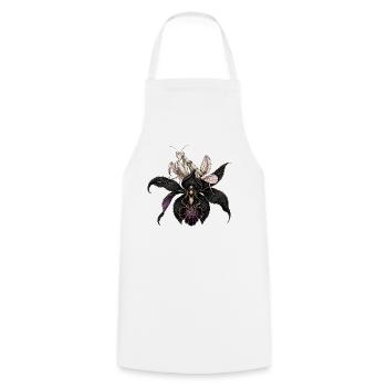 Orchid Mantis & Black Orchid  - Tablier de cuisine - blanc - Devant - AI Model Male 185 dark (185cm)