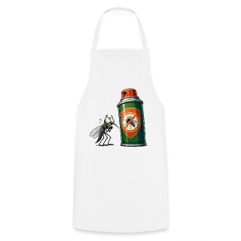 Moustiques vs Bombe aérosolière - Tablier de cuisine - blanc - Devant - AI Model Male 185 dark (185cm)