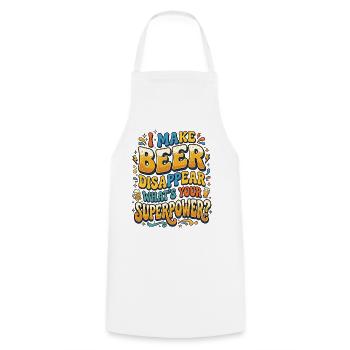 Je fais disparaître la bière Craft Beer - Tablier de cuisine - blanc - Devant - AI Model Male 185 dark (185cm)