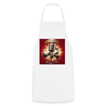 Microphone rétro cinématigue DCC PROD - Tablier de cuisine - blanc - Devant - AI Model Male 185 dark (185cm)