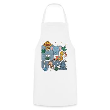 H c’est pour Hippo Zoo Party Jungle Zoo Birthday - Tablier de cuisine - blanc - Devant - AI Model Male 185 dark (185cm)