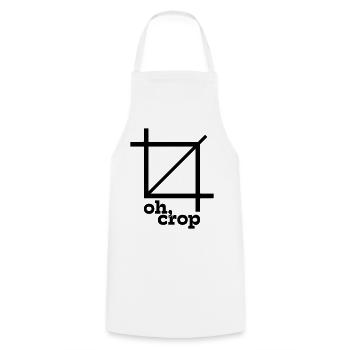 Oh Crop Designer Grafik Spruch - Kochschürze - Weiß - Vorne - AI Model Male 185 dark (185cm)
