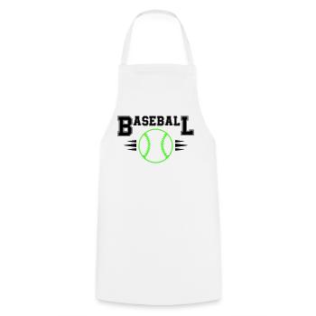 Neon Baseballball mit Leuchtstichen - Kochschürze - Weiß - Vorne - AI Model Male 185 dark (185cm)
