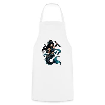 Meeresninja Mermaid  - Kochschürze - Weiß - Vorne - AI Model Male 185 dark (185cm)