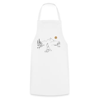 Pagaie debout au bord du lac - Tablier de cuisine - blanc - Devant - AI Model Male 185 dark (185cm)