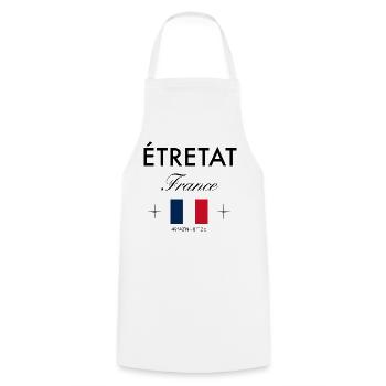 Etretat France Coordine Souvenir de voyage - Tablier de cuisine - blanc - Devant - AI Model Male 185 dark (185cm)