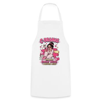 C-Drama Dose Quotidienne - Tablier de cuisine - blanc - Devant - AI Model Male 185 dark (185cm)