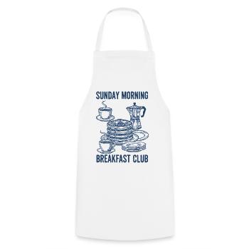 Petit-déjeuner, brunch, café, petit-déjeuner du dimanche matin - Tablier de cuisine - blanc - Devant - AI Model Male 185 dark (185cm)