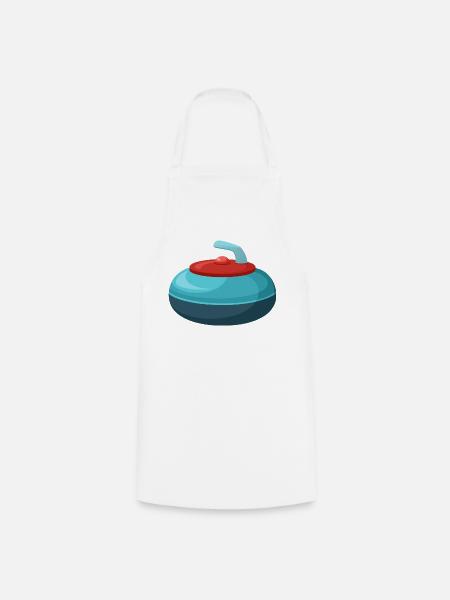 Curling Stone - Kochschürze - Weiß