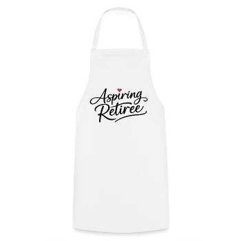 Aspiring Retiree - Cooking Apron - white - Front - AI Model Male 185 dark (185cm)