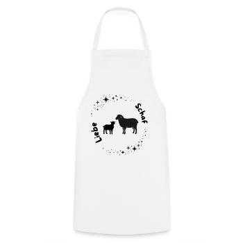 Sheep in the Star Circle, Sheep Love - Cooking Apron - white - Front - AI Model Male 185 dark (185cm)