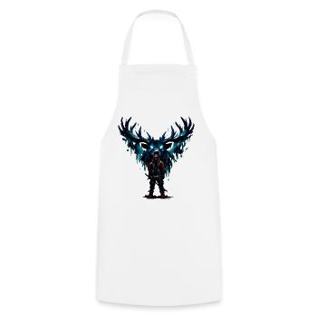 Night Warrior with Blue Wings - Cooking Apron - white - Front - AI Model Male 185 dark (185cm)
