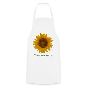 Unendlicher Sommer Sonnenblume - Kochschürze - Weiß - Vorne - AI Model Male 185 dark (185cm)