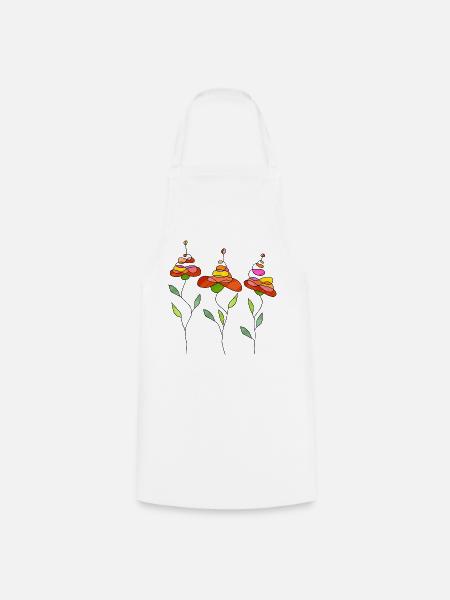 Blumen - Kochschürze - Weiß