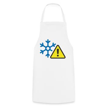 Cold Weather Warning Solid Icon Frost  Symbol - Cooking Apron - white - Front - AI Model Male 185 dark (185cm)