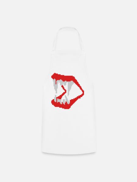 Dents vamp 8 bits - Tablier de cuisine - blanc