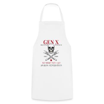 Gen X – Élevé à l’extérieur est resté dur - Tablier de cuisine - blanc - Devant - AI Model Male 185 dark (185cm)