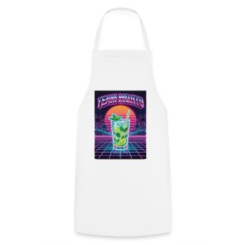 Barman de cocktails Mojito pour enterrement de vie de garçon - Tablier de cuisine - blanc - Devant - AI Model Male 185 dark (185cm)