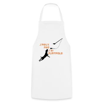 Staffie j'peux pas j'ai flirtpole sport - 002 - Tablier de cuisine - blanc - Devant - AI Model Male 185 dark (185cm)
