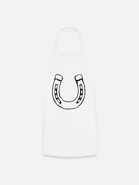 Hufeisen Glück Pferd reiten Geschenk Reiter - Kochschürze - Weiß