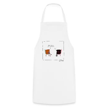 Toast comes to the doctor - Cooking Apron - white - Front - AI Model Male 185 dark (185cm)