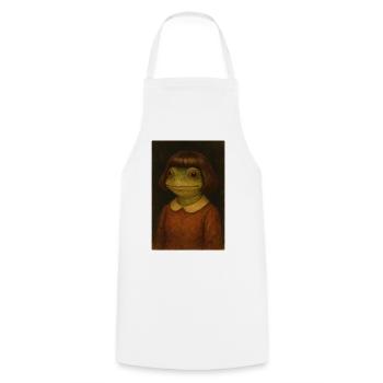 Froschmädchen im Retrolook - Kochschürze - Weiß - Vorne - AI Model Male 185 dark (185cm)
