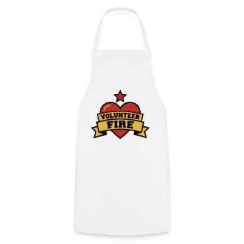 Volunteer Fire Heart Logo - Cooking Apron - white - Front - AI Model Male 185 dark (185cm)