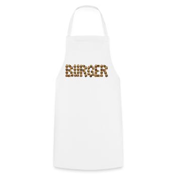 Burger typography - Cooking Apron - white - Front - AI Model Male 185 dark (185cm)