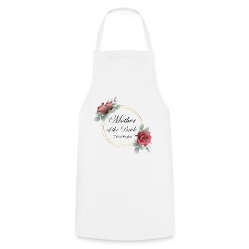 Mother Bride Roses - Cooking Apron - white - Front - AI Model Male 185 dark (185cm)