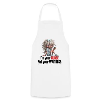 Tired Nurse Coffee Cartoon - Kochschürze - Weiß - Vorne - AI Model Male 185 dark (185cm)