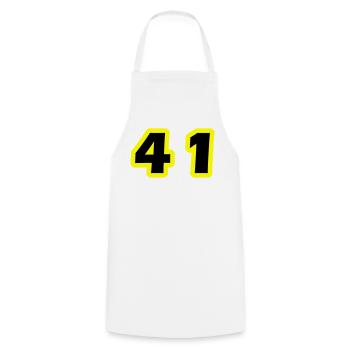 Symbole numérique 41 - Tablier de cuisine - blanc - Devant - AI Model Male 185 dark (185cm)