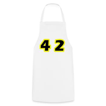42 Symbole numérique - Tablier de cuisine - blanc - Devant - AI Model Male 185 dark (185cm)