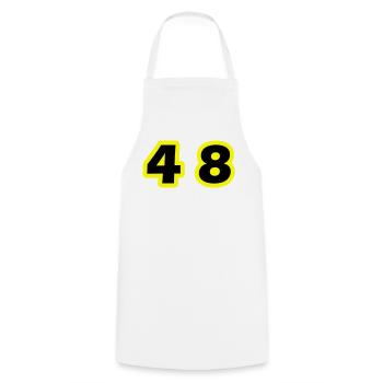 48 Number Symbol - Cooking Apron - white - Front - AI Model Male 185 dark (185cm)