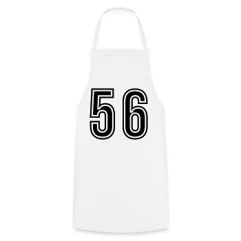 56 Zahl Symbol - Kochschürze - Weiß - Vorne - AI Model Male 185 dark (185cm)